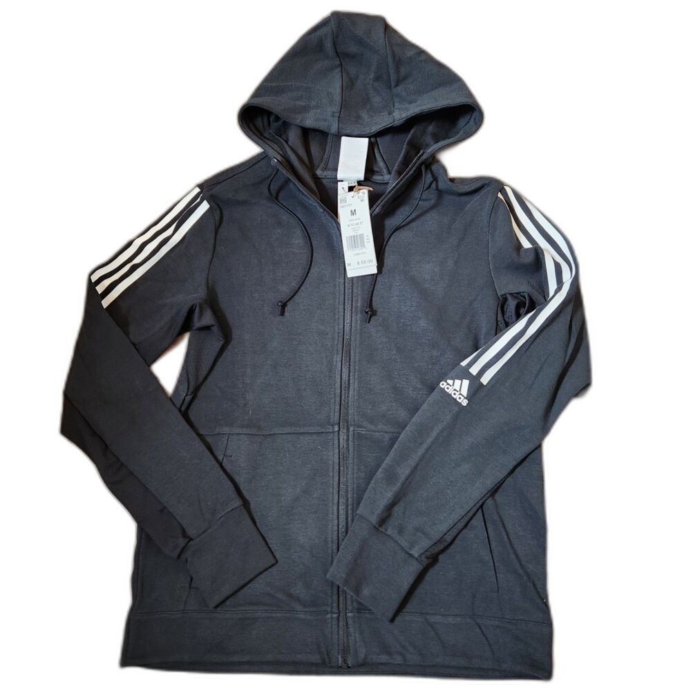 Adidas Full‑Zip Hooded Track Top Women’s Medium Black NWT